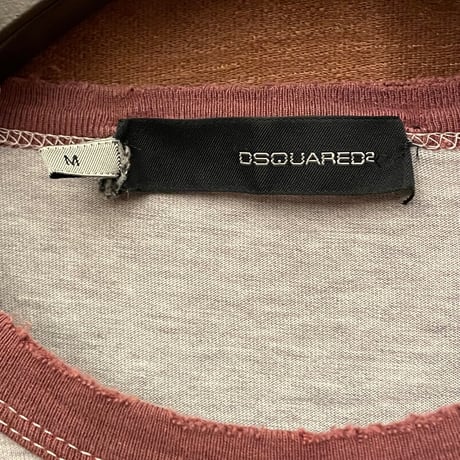 MADE IN ITALY製 DSQUARED2 プリントリンガーTシャツ グレー Mサイズ