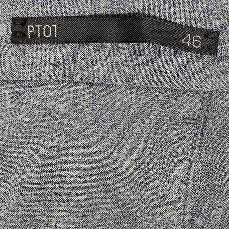 MADE IN ROMANIA製 PT01 Victor EVO FIT ペイズリー柄コットンストレッチスラックス スモークブルー 46サイズ