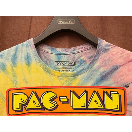 レア BANDAI NAMCO PAC-MAN タイダイ染めプリントTシャツ マルチカラー Sサイズ