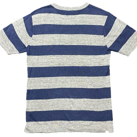 BEAUTY & YOUTH UNITED ARROWS ボーダー柄半袖リネンニットシャツ グレー×ネイビー Mサイズ