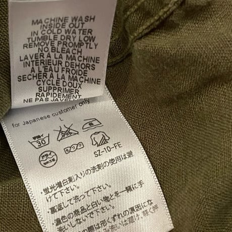 【サザビーリーグ取り扱い】MADE IN USA製 Frank & Eileen 長袖リネンシャツ カーキ XSサイズ