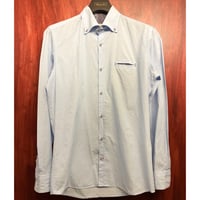 MADE IN ITALY製 PRANDI 長袖ボタンダウンシャツ サックスブルー Sサイズ