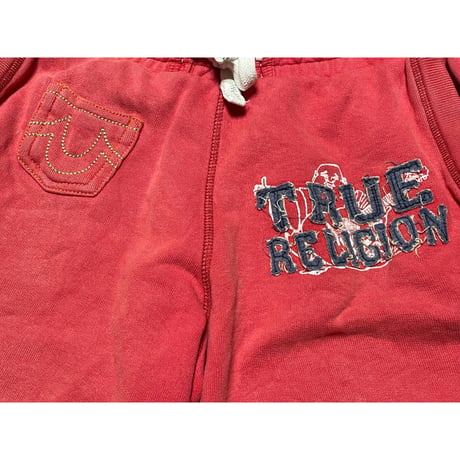 TRUE RELIGION スウェットハーフパンツ オレンジ Lサイズ