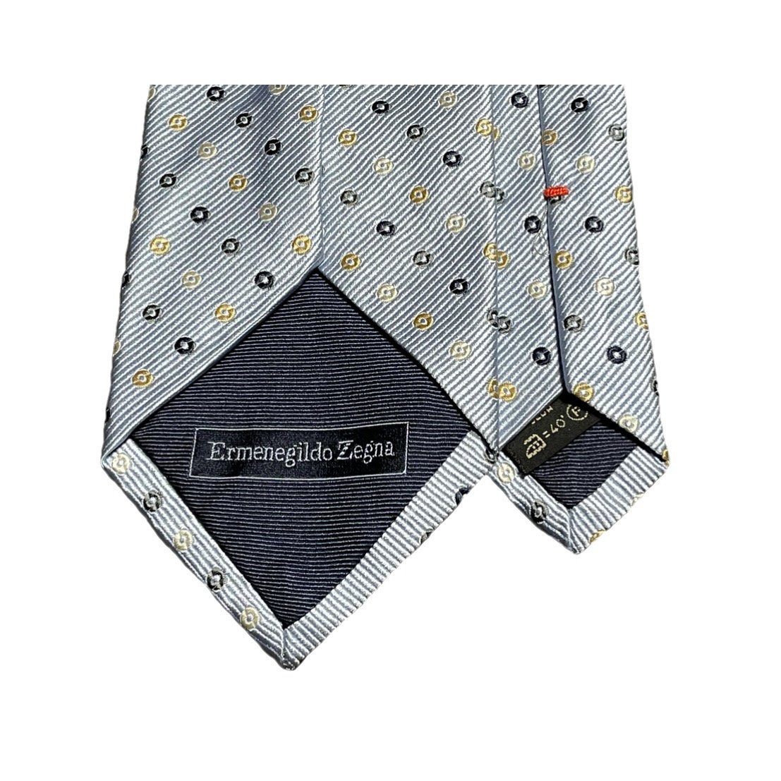 【限定価格】エルメネジルドゼニア　ナロータイ　ストライプ　ドット　レジメンタル MADE IN ITALY製 Ermenegildo Zegna ドット柄レジメンタルストライ