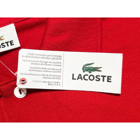 ☆タグ付き新古品☆ MADE IN JAPAN製 LACOSTE 半袖鹿の子ポロシャツ ルージュ 3/Mサイズ