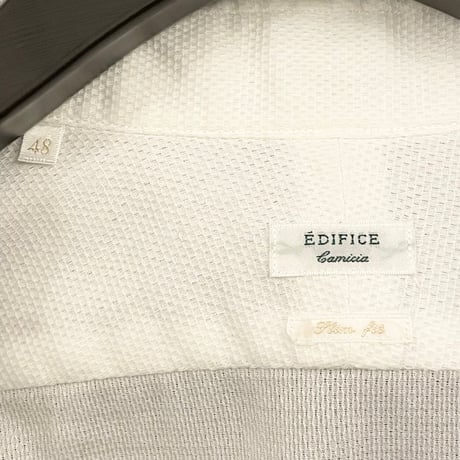 EDIFICE Camicia Slim Fit 半袖コットンシャツ ホワイト 48サイズ