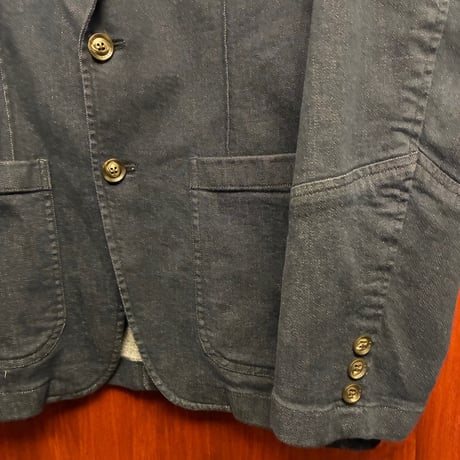MADE IN JAPAN製 LANVIN COLLECTION デニムニット テーラードジャケット インディゴ 48サイズ