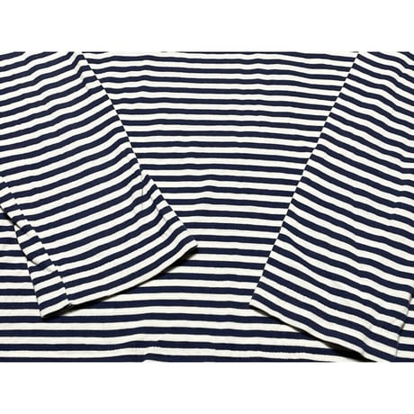 MADE IN ENGLAND製 SUNSPEL Vネックボーダー長袖Tシャツ ネイビー×ホワイト Mサイズ