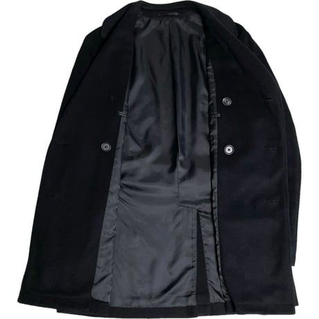 MADE IN ITALY製Wool&Cashmere生地使用 MADE IN JAPAN製 BARNEYS NEWYORK Pコート ブラック 48サイズ