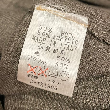 MADE IN ITALY製 TRUSSARDI maglie クルーネックウールアクリルセーター ブラウン 5サイズ