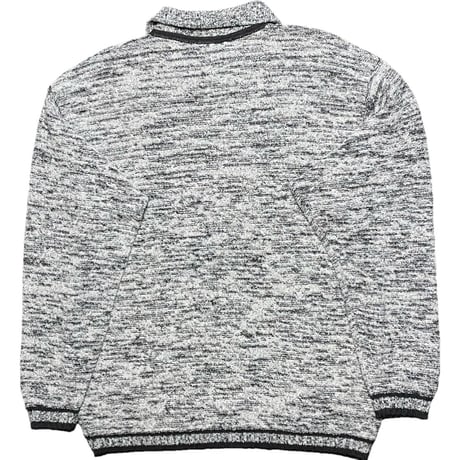 MADE IN ITALY製 BARNEYS NEWYORK 襟付きVネックセーター ホワイト×ブラック 46サイズ