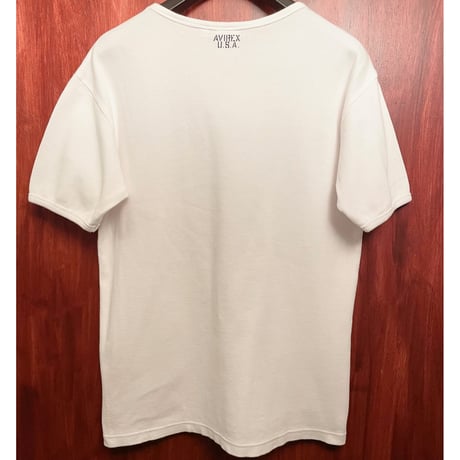 AVIREX クルーネックサーマルニットTシャツ ホワイト Lサイズ