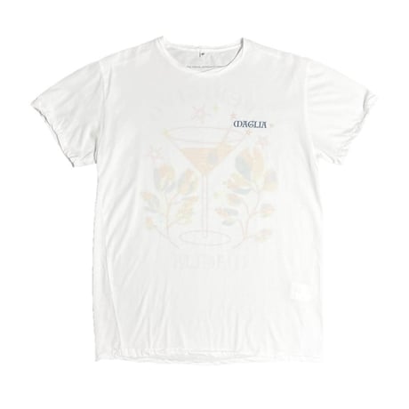 ★新品★ MADE IN ITALY製 MAGLIA 2024年SSモデル「APERITIVO」バックプリントクルーネックTシャツ ホワイト S～Lサイズ