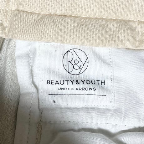 BEAUTY & YOUTH UNITED ARROWS ボタニカル柄コットンリネンパンツ アイボリー Mサイズ