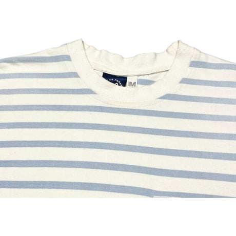 MADE IN FRANCE製 BLEU DE PANAME ボーダー柄カットソー アイボリー×スカイブルー Mサイズ