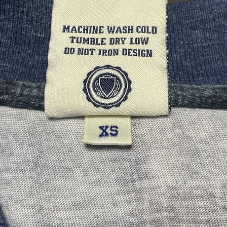 MADE IN ITALY製 FRANKLIN MARSHALL ALUMNI パッチワークプリント加工 半袖ニットポロシャツ インディゴ XSサイズ