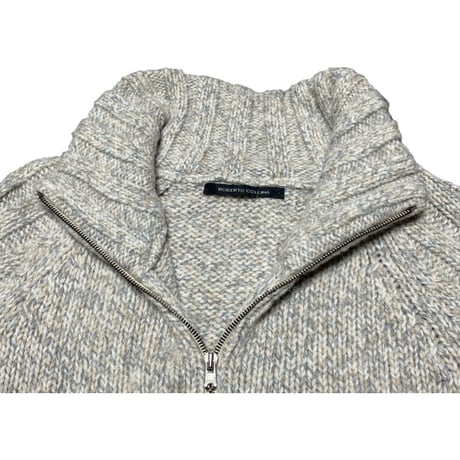 【BEAMS取り扱い】MADE IN ITALY製 ROBERTO COLLINA フルジップセーター ベージュ Sサイズ
