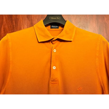 【BEAMS F 取り扱い】 MADE IN ITALY製 Drumohr 半袖鹿の子ポロシャツ オレンジ Mサイズ
