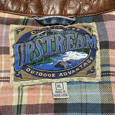 Dunbrooke UPSTREAM レザー襟デニムジャケット ライトインディゴ XLサイズ