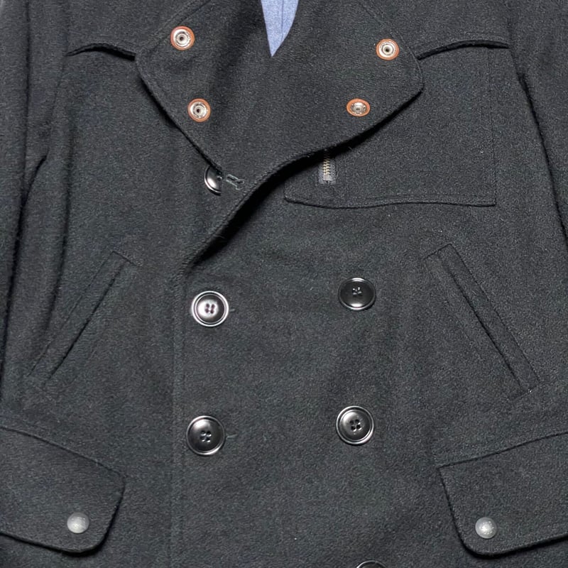 美品　MONITALY　USA製　Pコート　ネイビー　ウール MADE IN USA製 MONITALY ウールPコート ブラック 36サイズ | Ulti