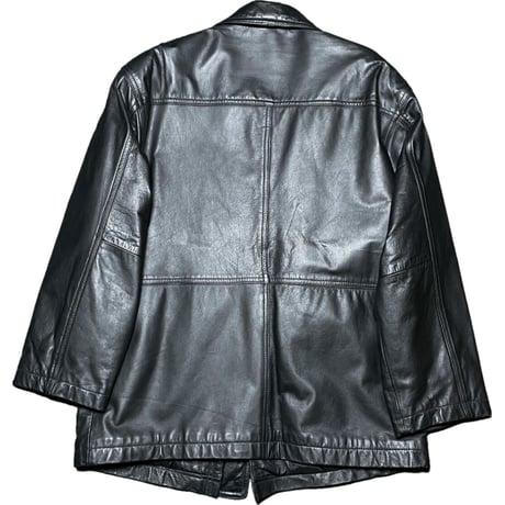 牛革フルジップレザージャケット ブラック Sサイズ