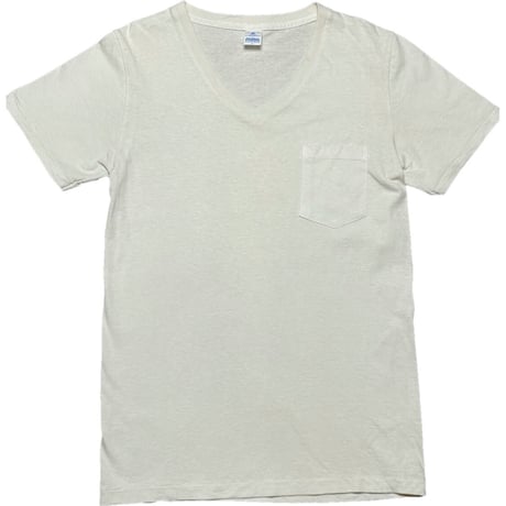 MADE IN USA製 Velva Sheen × JOURNAL STANDARD 無地Vネック半袖Tシャツ アイボリー Sサイズ