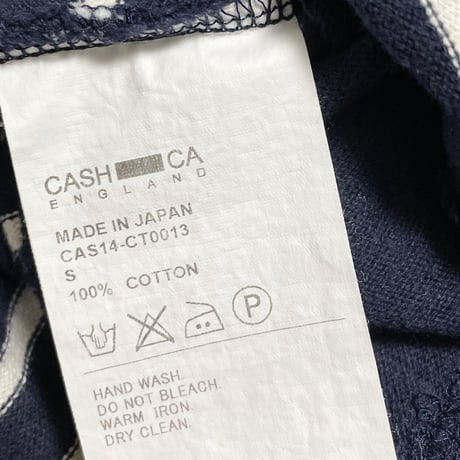 MADE IN JAPAN製 CASH CA ENGLAND ボーダー柄半袖ニットTシャツ ホワイト×ネイビー Sサイズ