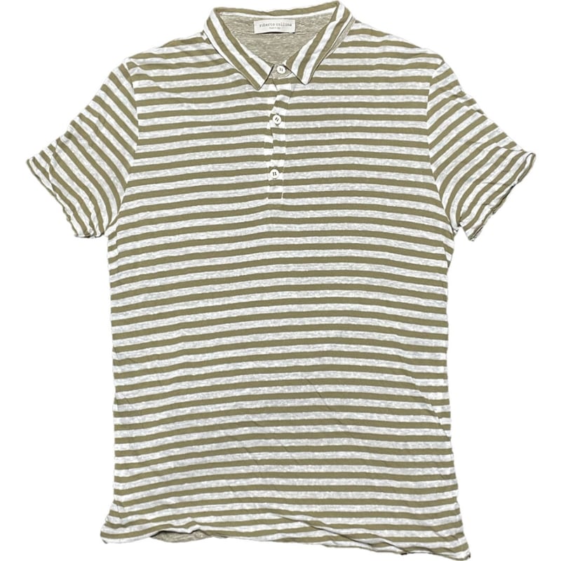 RoberttoCollina☆リネンボーダーポロシャツ
