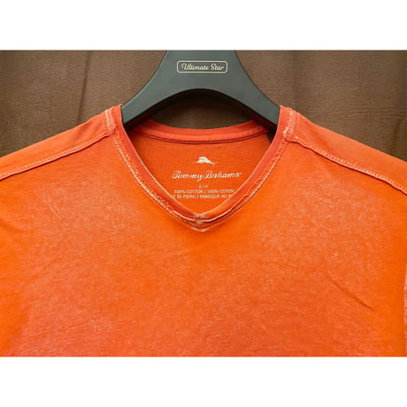 Tommy Bahama 半袖VネックTシャツ オレンジ Sサイズ