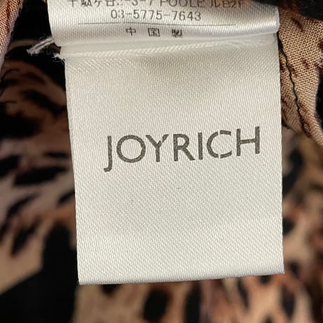 JOYRICH ヒョウ柄 半袖レーヨンシャツ ブラック Sサイズ