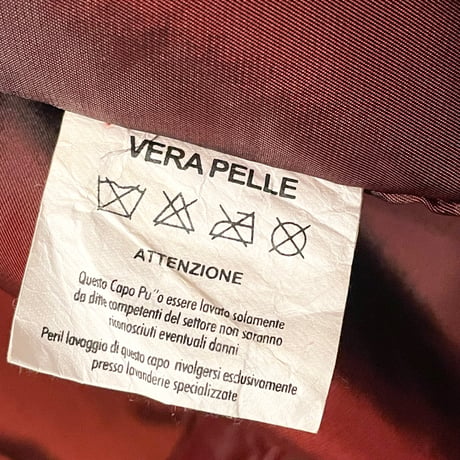 LAVENLITO VERA PELLE ダブルライダースレザージャケット ボルドー Lサイズ