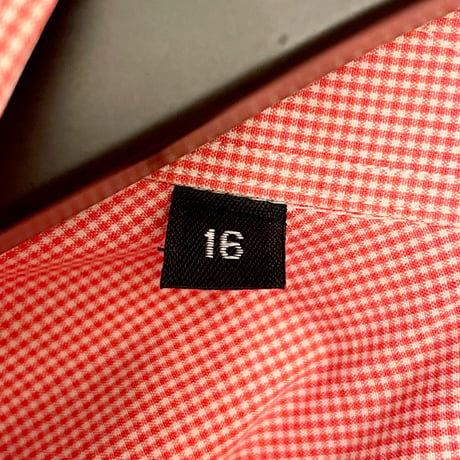 【伊勢丹 取り扱い】 MADE IN USA製 IKE BEHAR ISETAN MEN'S 別注 ギンガムチェック柄長袖ボタンダウンシャツ レッド 16サイズ