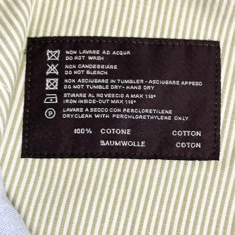 MADE IN ROMANIA製 PT01 Sailor ヒッコリーストライプ柄コットンスラックス ブルー×ホワイト 46サイズ