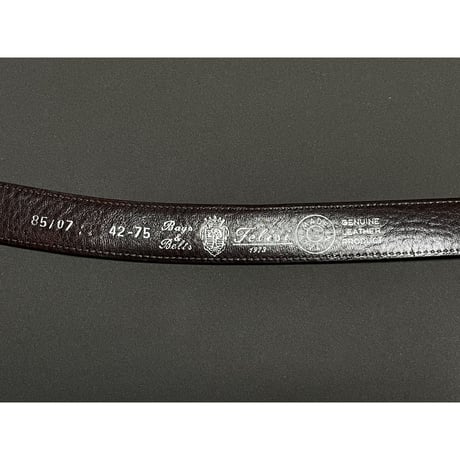 Felisi クロコ型押しレザーベルト 42-75 ダークブラウン イタリア製