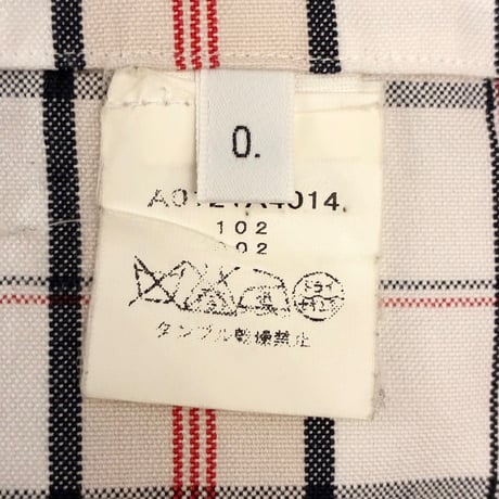 MADE IN USA製 THOM BROWNE チェック柄 長袖ボタンダウンオックスフォードシャツ ホワイト×マルチカラー 0サイズ