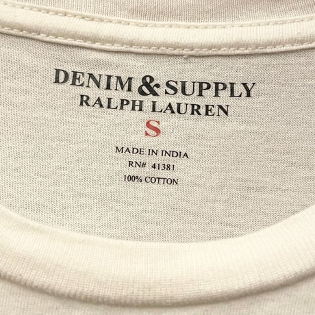 DENIM & SUPPLY RALPH LAUREN デニムワッペン加工半袖Tシャツ ホワイト Sサイズ
