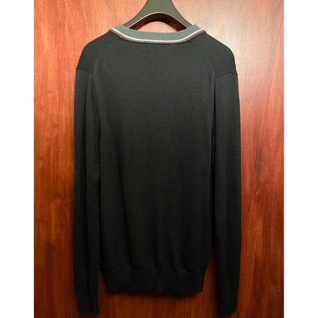 ▲訳あり商品▲ FRED PERRY メリノウールカーディガン ブラック Mサイズ
