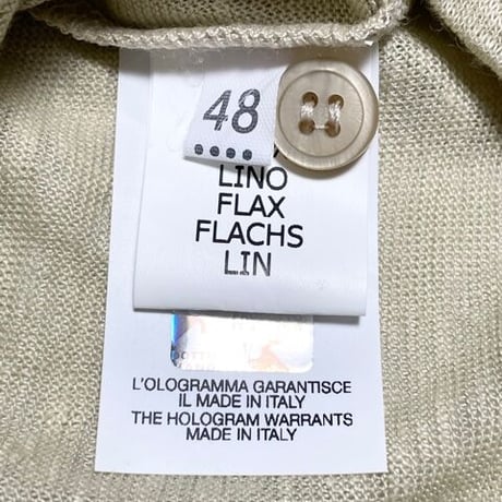 MADE IN ITALY製 Blumelange Cashmere STUDIO リネンポロシャツ ベージュ 48サイズ