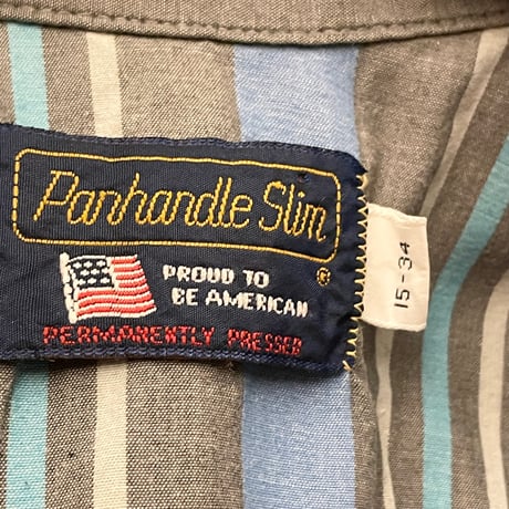 MADE IN USA製 80s～90s Panhandle Slim 長袖ストライプ柄ウエスタンシャツ マルチカラー 15-34サイズ