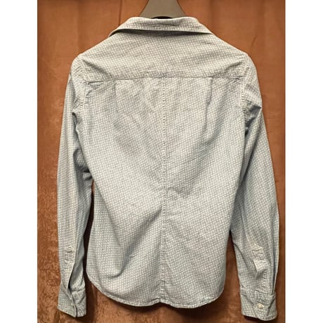 MADE IN USA製 Frank & Eileen 長袖ドット柄シャツ ライトインディゴ XSサイズ