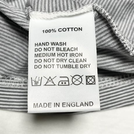 MADE IN ENGLAND製 SUNSPEL ボーダー柄半袖Tシャツ グレー Mサイズ