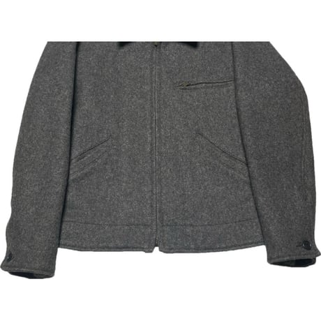 MADE IN USA製 SCHOTT ウール襟付きシングルライダースジャケット チャコールグレー 38サイズ