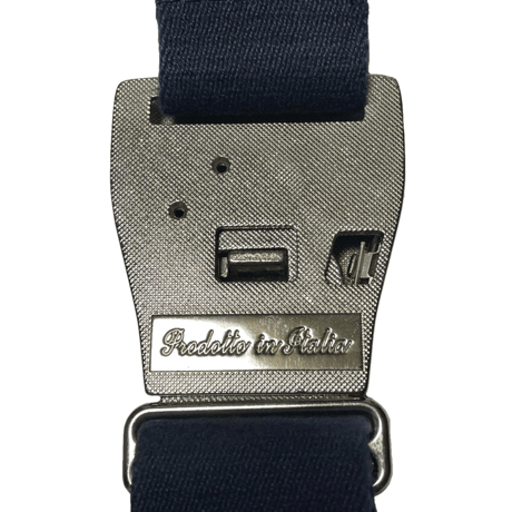 MADE IN ITALY製 orobianco レザーナイロンショルダーバッグ ネイビー