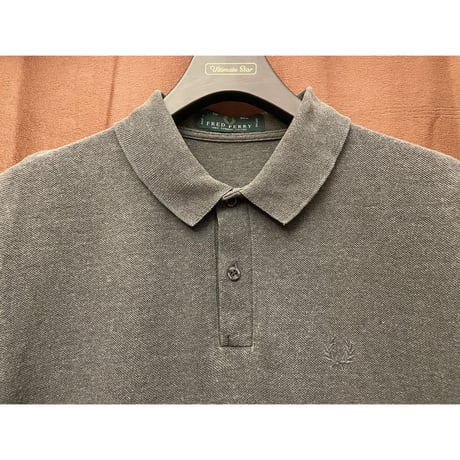 MADE IN ENGLAND製 FRED PERRY 半袖鹿の子ポロシャツ チャコールグレー 38サイズ