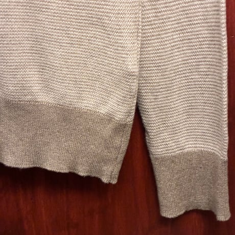 MADE IN ITALY製 HACKETT MAYFAIR ハーフジップコットンカシミヤセーター ベージュ XLサイズ