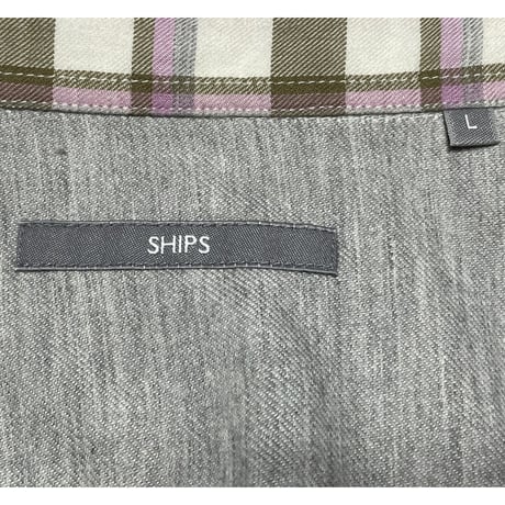 MADE IN JAPAN製 SHIPS 長袖ブロックチェックシャツ ピンク Lサイズ
