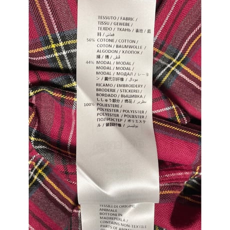 タグ付き STELLA McCARTNEY 長袖チェック柄コットンレーヨンシャツ レッド 41サイズ