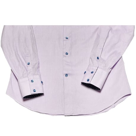 ▲訳あり商品▲ MADE IN ITALY製 ANDREA PALOMBINI ボタンダウン長袖ドレスシャツ パープル Sサイズ