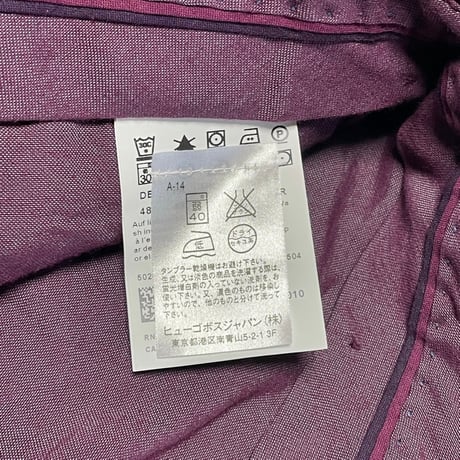 MADE IN ROMANIA製 HUGO BOSS コットンカラースラックス ワイン 48サイズ
