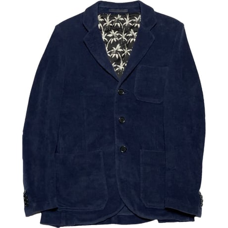 MADE IN JAPAN製 PS BY Paul Smith パイル地ニットテーラードジャケット ネイビー Sサイズ